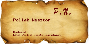 Poliak Nesztor névjegykártya